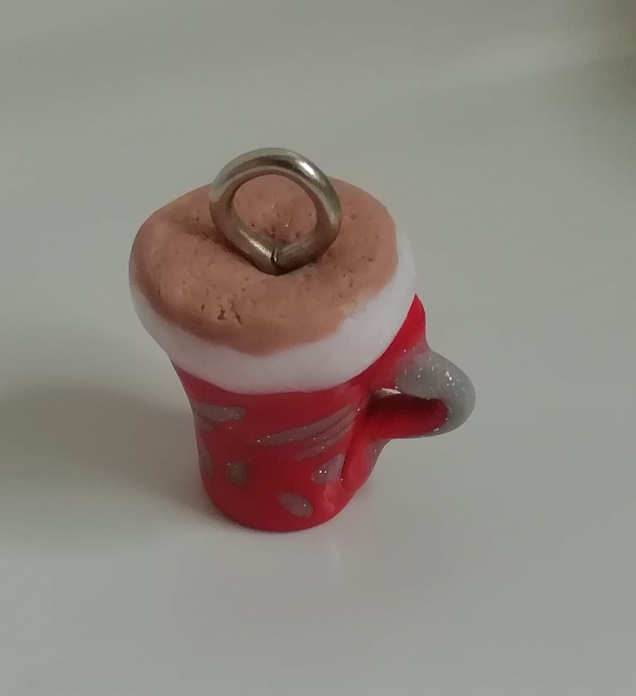 Novelty fimo charms polymer clay cappuccino cup charm ideal for coffee lovers 