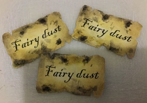 Handmade Aged Vintage Fairy Dust Bottle Stickers - Set of 8