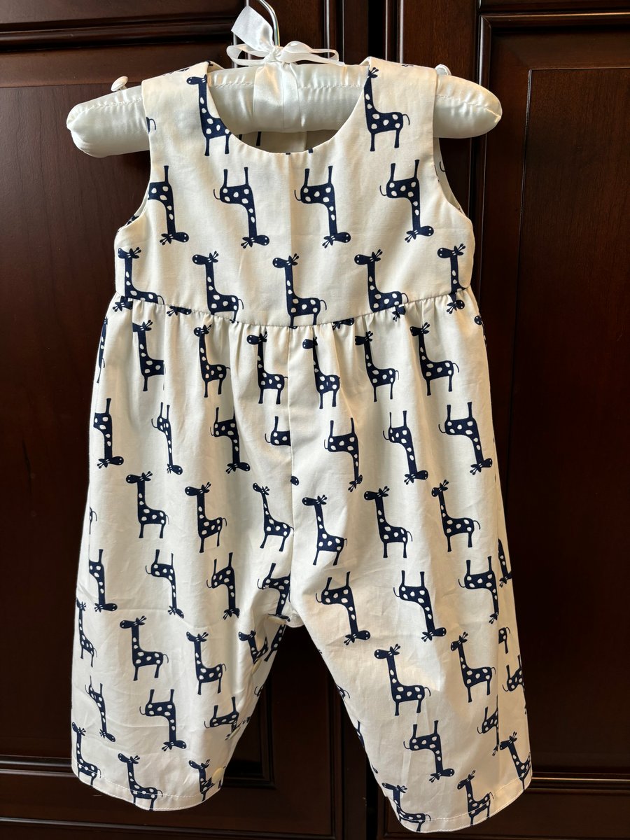Cream Giraffe Baby Romper