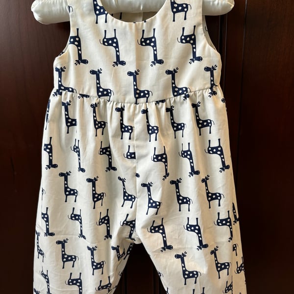 Cream Giraffe Baby Romper