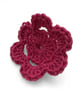 Fuchsia Handmade Crochet Floral Hairband with Elastic - Made in the UK