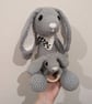 Crochet Bunny and Teether Set, Newborn Gift - Image 5