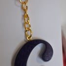 Handmade epoxy resin keyring with initial letter C
