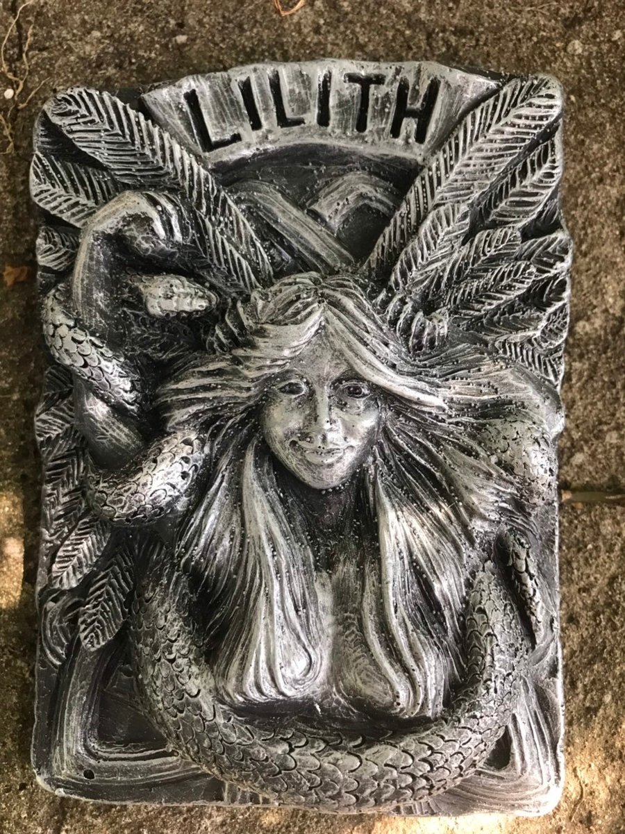 Lilith goddess plaques in silver coloured finish