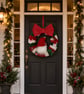 Traditional Christmas Crochet Wreath Seasonal Font Door Decor