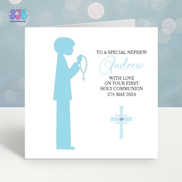 Handmade Personalised First Holy Communion Card