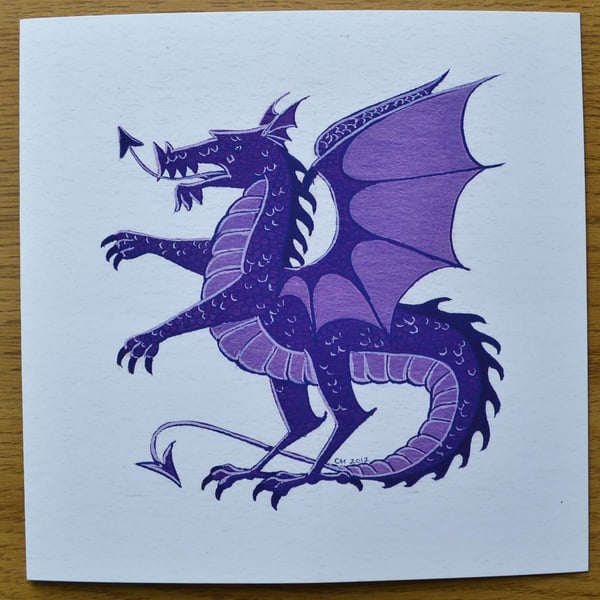 Dragon greetings card fantasy card. 