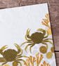 Crab Greeting Card Hand Embossed Single Birthday Thank You Card - Image 2