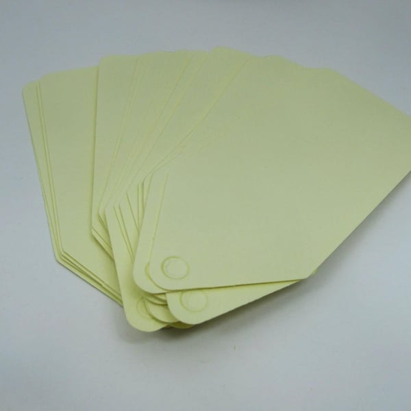25 Pale Lemon Yellow Card Tags