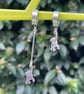 HANGING MONKEY HUGGIE HOOPS mismatched earrings Silver plate cute - Image 1