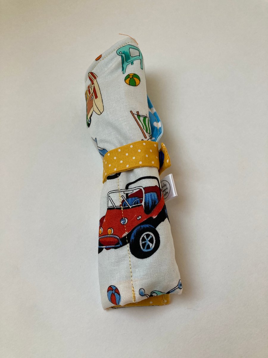 Travel cutlery roll with cutlery - camping design