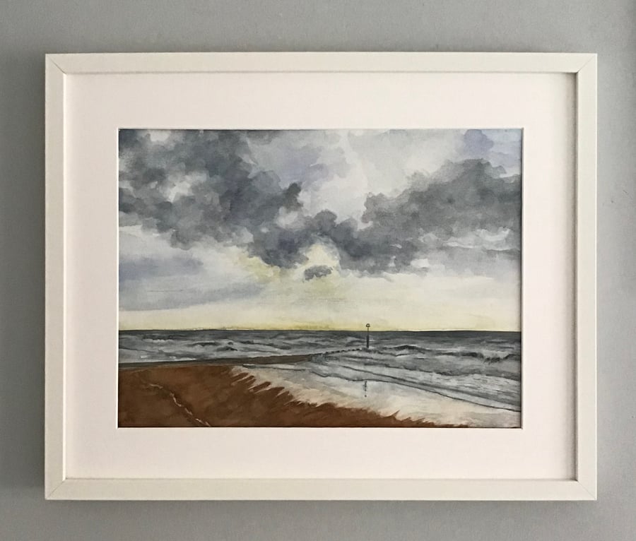 Stormy Beach - Original Watercolour Painting