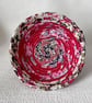 Small Red Pink Coiled Fabric Bowl  - Image 5