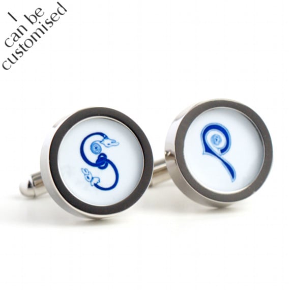 Monogram Cufflinks with Initials in Letters from the 8th Century