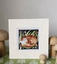 Mounted Whimsical Resting Fox in Grass Watercolour Painting  - Image 4