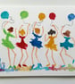 Happy Dancing Girls original painting  - Image 2