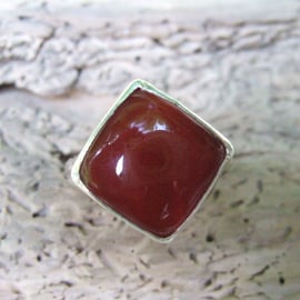 Square Carnelian Ring