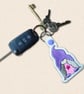 Girl Gnome Keyring - Embroidered Gnome Bag Charm - Image 4