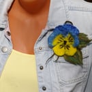 Handmade felted wool brooch