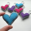 embroidered zombie heart keyrings