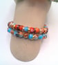 Spatter Glass Bead and Multi Coloured Jump Ring Bracelet, Gift for Her, Bracelet - Image 3