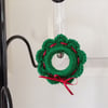 Crochet Mini Christmas Wreath Tree Decoration
