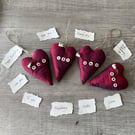 One Red Fabric Heart with Personalised Message Wedding Engagement Proposal