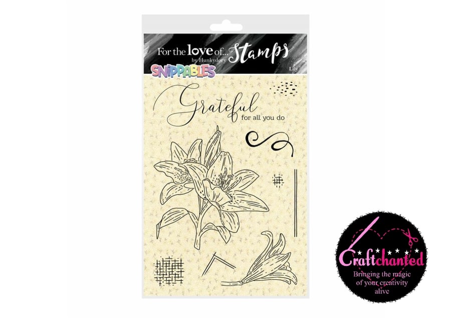 For The Love Of Stamps Moonstone Snippables Floral Favourites  Lily A5 Stamp