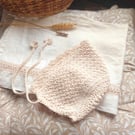 Organic cotton baby bonnet, 0-6 months