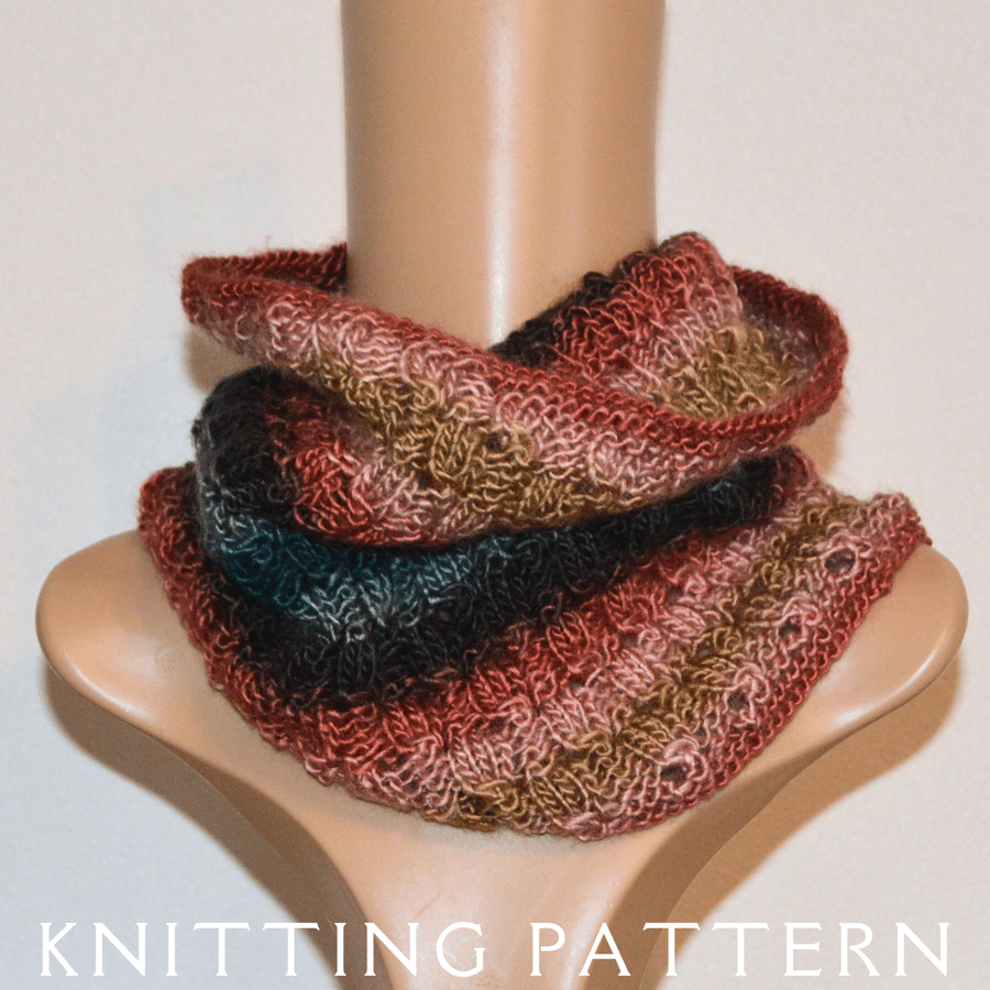 Cowl Knitting Pattern The Acorn Cowl PDF PATTERN ONLY