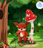 Crochet fox and toadstool sculpture. Fox ornament. Fox decoration. - Image 7