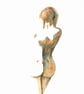 Nude woman standing original watercolour painting