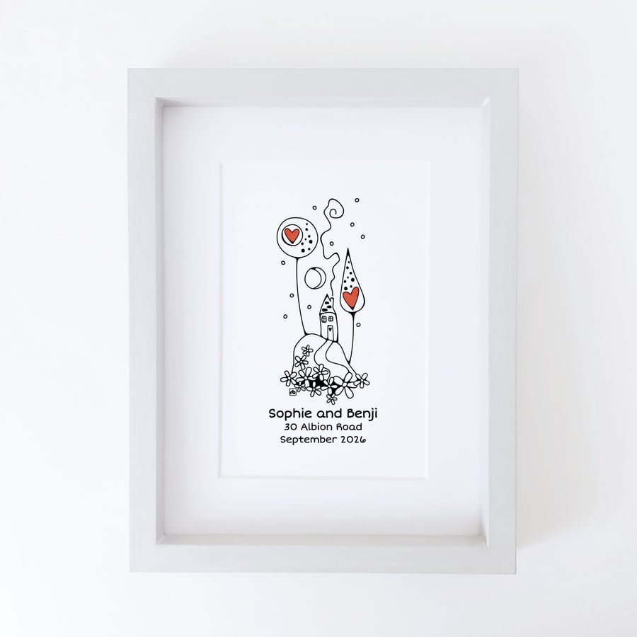 Midnight Forest personalised text illustration, Giclee print