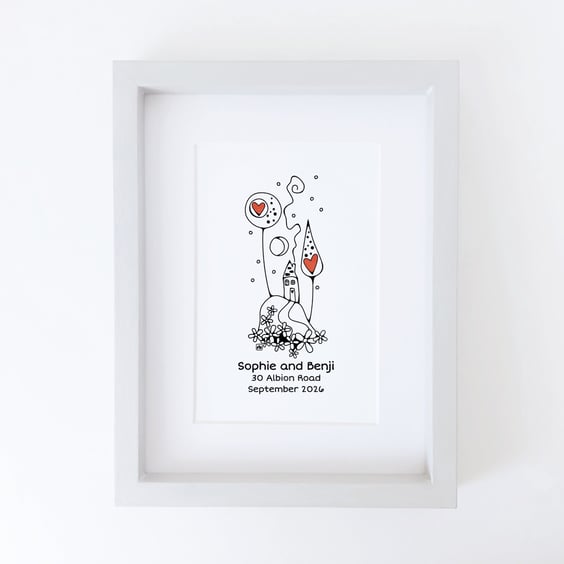 Midnight Forest personalised text illustration, Giclee print