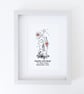 Midnight In The Forest, personalised house illustration, Giclee print