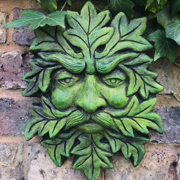 Pagan King Green Man Plaque plus Free Pocket Green Man