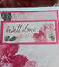 Handmade Pink Floral Well Done Card – Butterfly Congratulations Card - Image 5