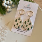 Christmas Teardrop Polymer Clay Earrings - Handmade Jewellery 