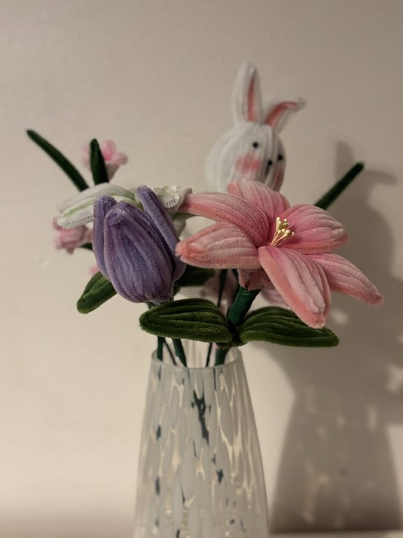 Bunny Boquet - Handmade Chenille Bouquet