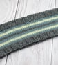 Hand Knitted Toddler Headband Grey Blue and Cream Cashmere Merino 12–36 Months - Image 3
