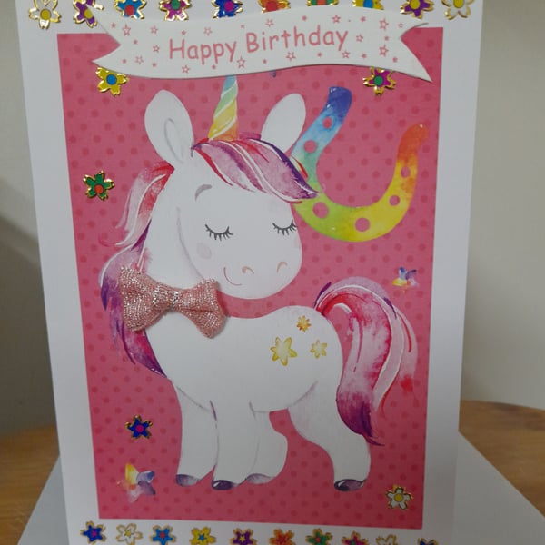 CUTE UNICORN HAPPY BIRTHDAY CARD.