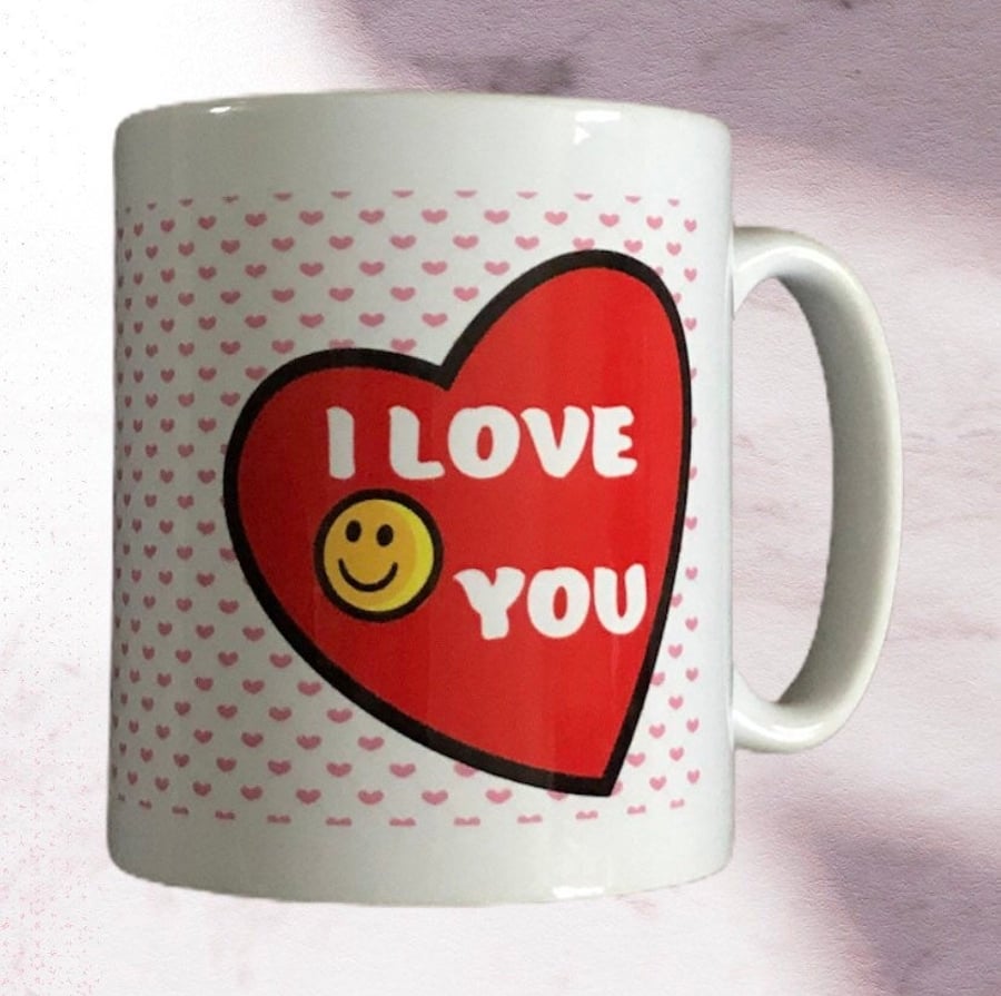 I Love You Mug. Mugs for Valentines day, Birthday or Christmas