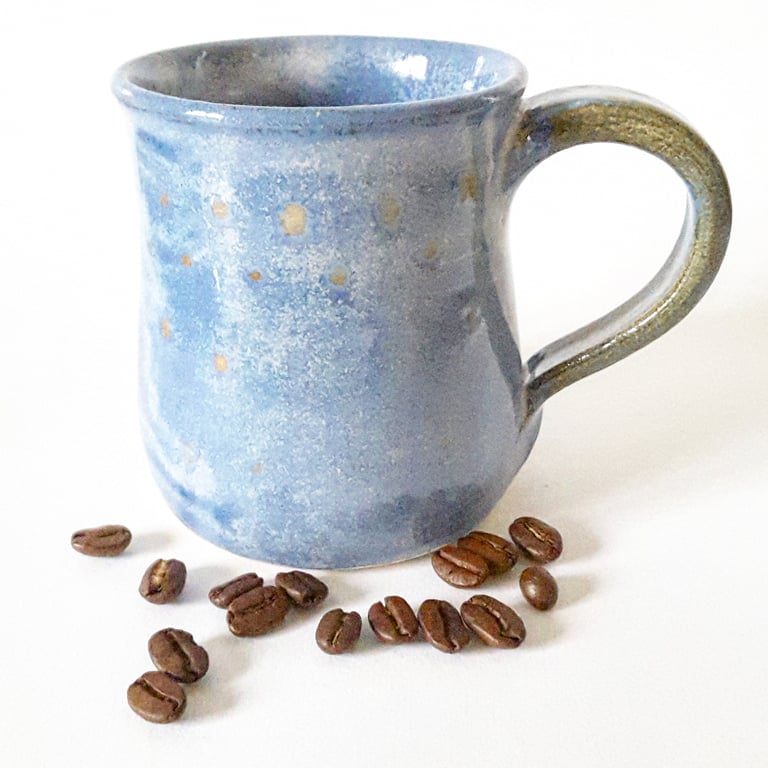 Ceramic Mug with Blue Glaze 