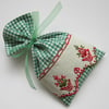 Green Gingham Floral Lavender Sachet