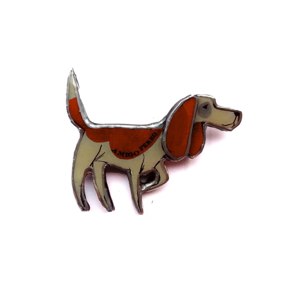 Whimsical Rusty Orange Beagle Hound 'Amigo Perro' Dog Brooch by EllyMental