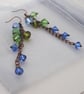 Peacock swarovski cascade earrings - Image 2