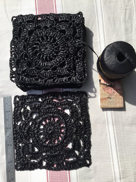 Large Raffia Granny Crochet x 6, Extra For Sewing,  Craft Supplies