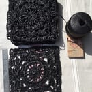 Large Raffia Granny Crochet x 6, Extra For Sewing,  Craft Supplies