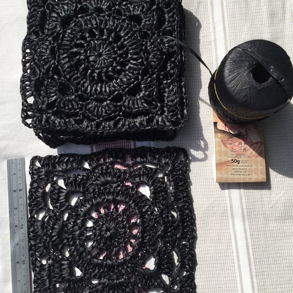 Large Raffia Granny Crochet x 6, Extra For Sewing,  Craft Supplies
