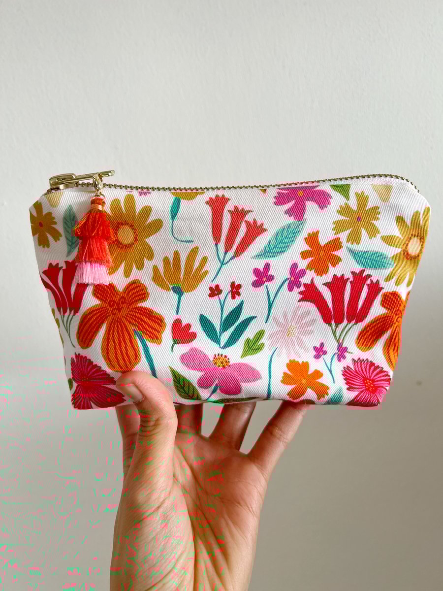 Spring Colourful Florals Make Up Bag